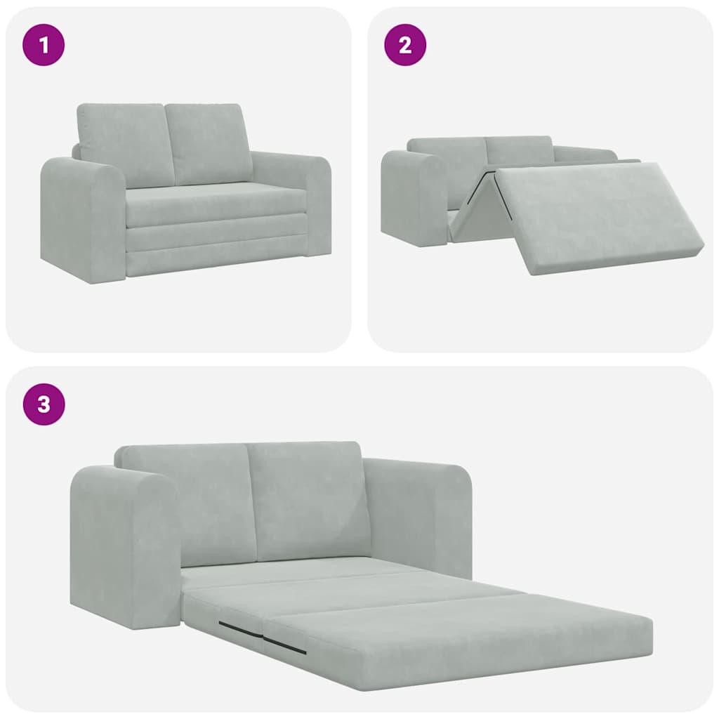 Sofá-Cama Cinzento-claro 148 x 71 x 83 cm Veludo
