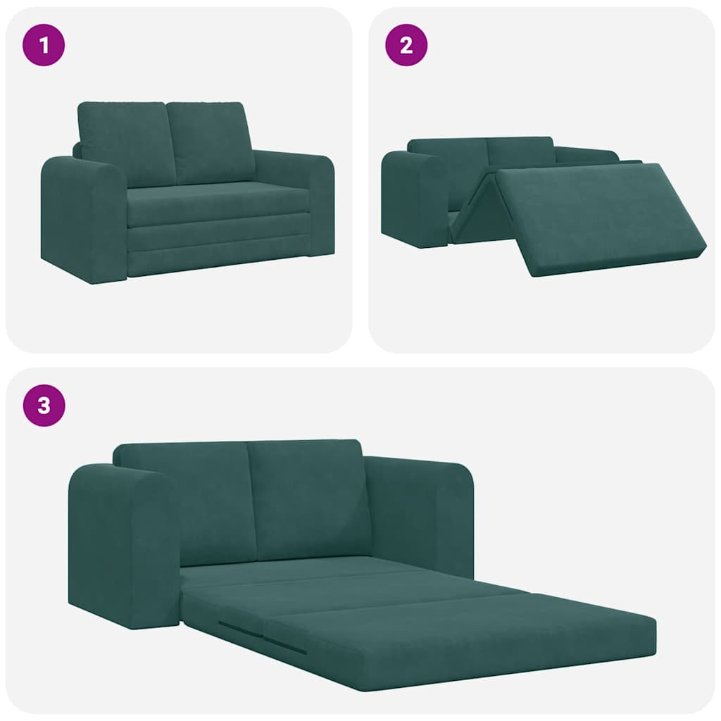 Sofá-Cama Verde-escuro 148 x 71 x 83 cm Veludo