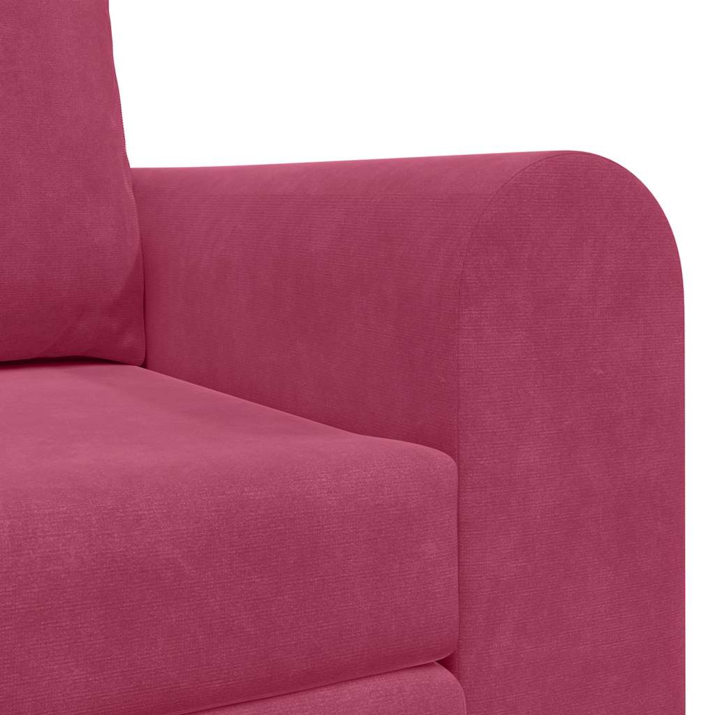 Sofá-Cama Vinho Vermelho 148 x 71 x 83 cm Veludo