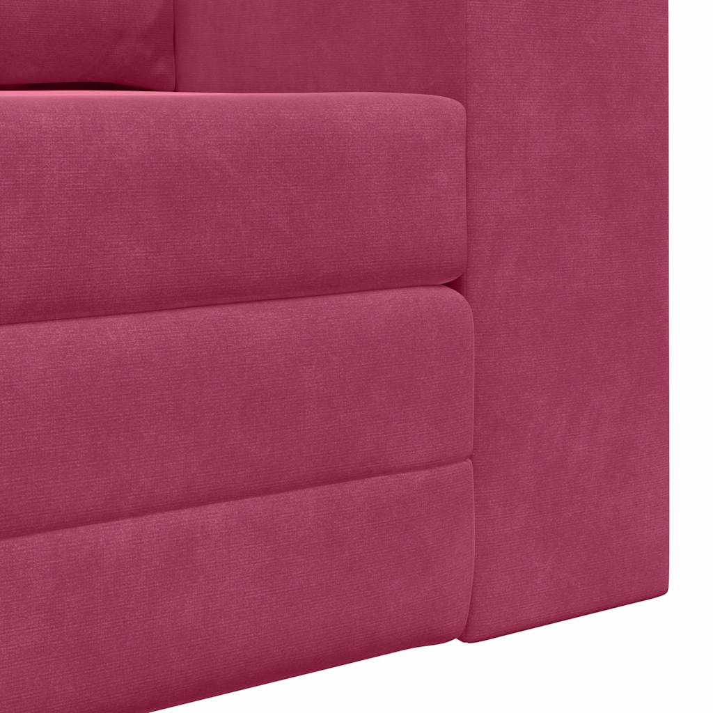 Sofá-Cama Vinho Vermelho 148 x 71 x 83 cm Veludo
