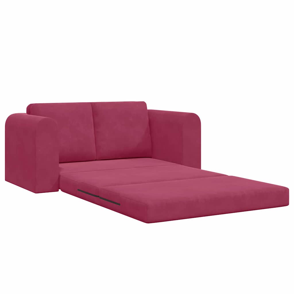 Sofá-Cama Vinho Vermelho 148 x 71 x 83 cm Veludo