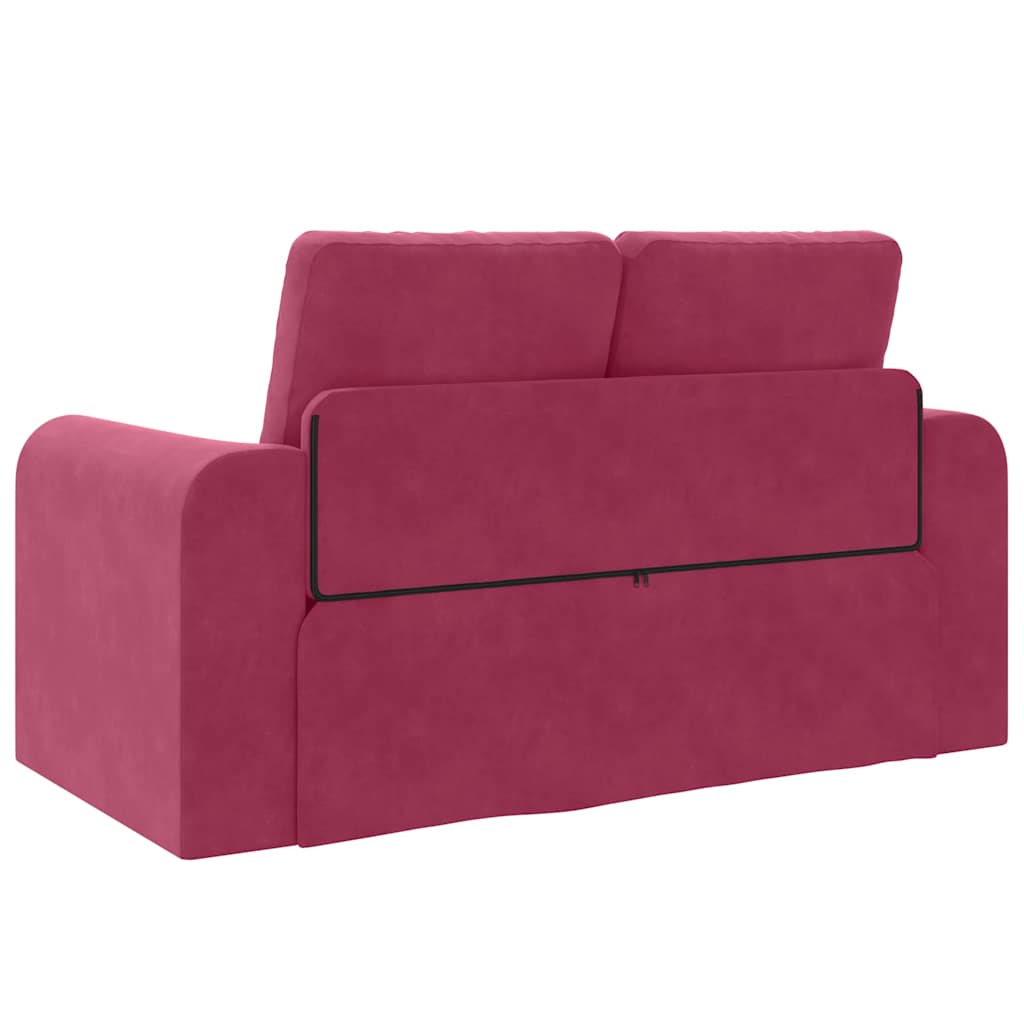 Sofá-Cama Vinho Vermelho 148 x 71 x 83 cm Veludo
