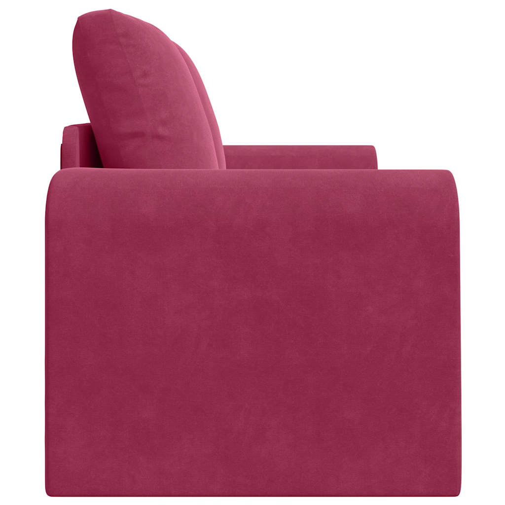 Sofá-Cama Vinho Vermelho 148 x 71 x 83 cm Veludo