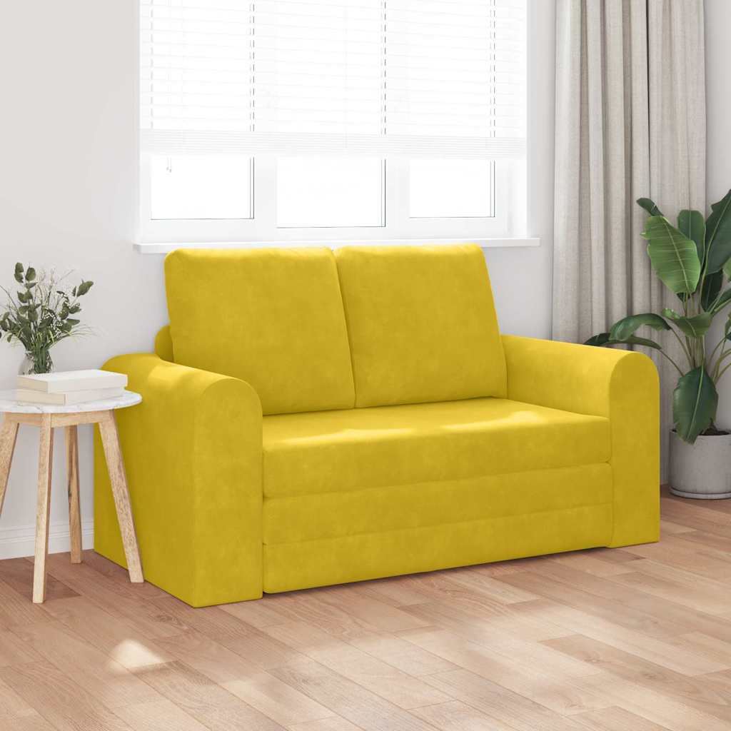 Sofá-Cama Amarelo 148 x 71 x 83 cm Veludo