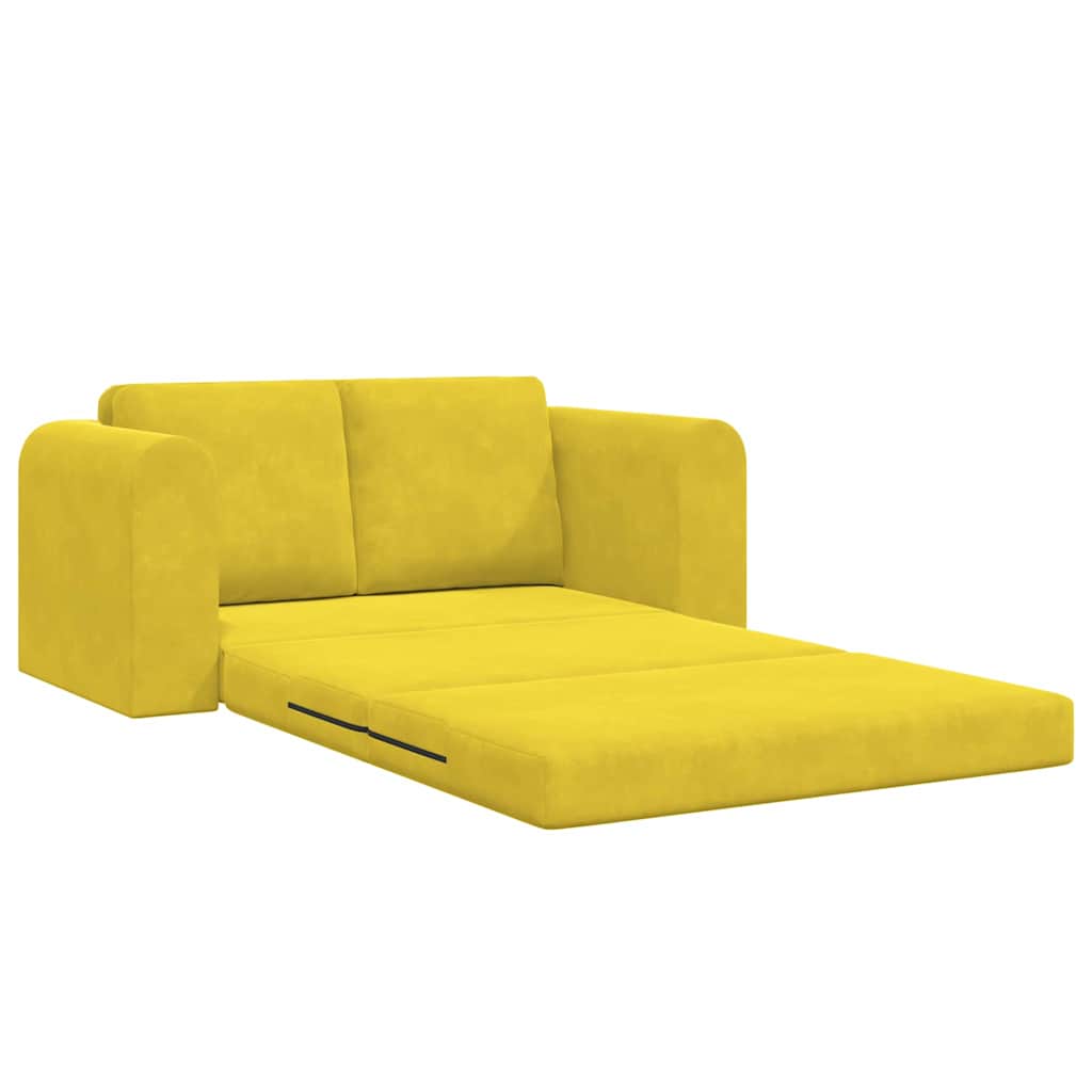 Sofá-Cama Amarelo 148 x 71 x 83 cm Veludo