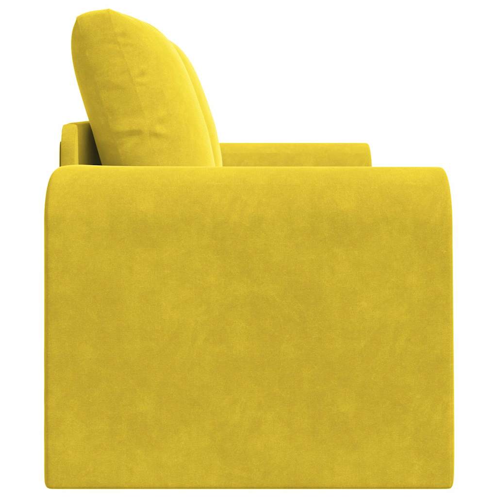 Sofá-Cama Amarelo 148 x 71 x 83 cm Veludo