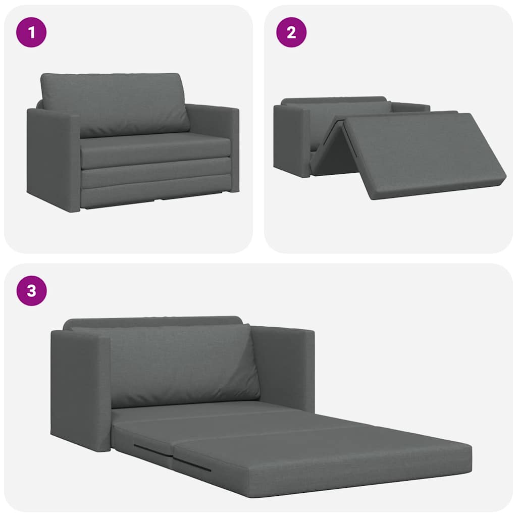 Sofá-Cama Cinzento escuro 124 x 71 x 78 cm tecido
