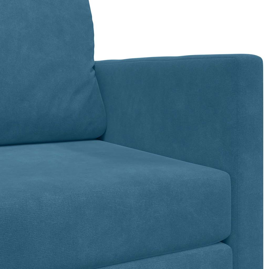 Sofá-Cama Azul 124 x 204 x 61 cm Veludo