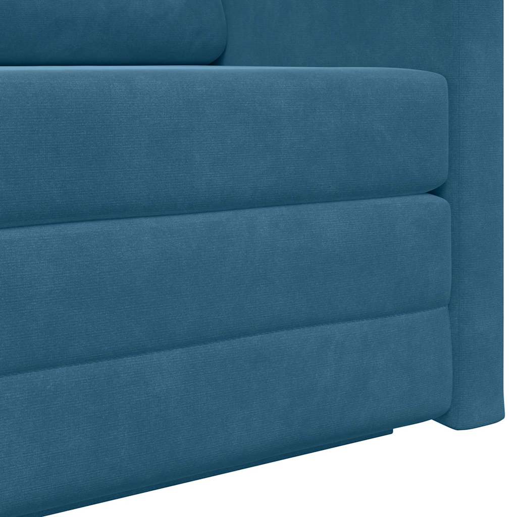 Sofá-Cama Azul 124 x 204 x 61 cm Veludo