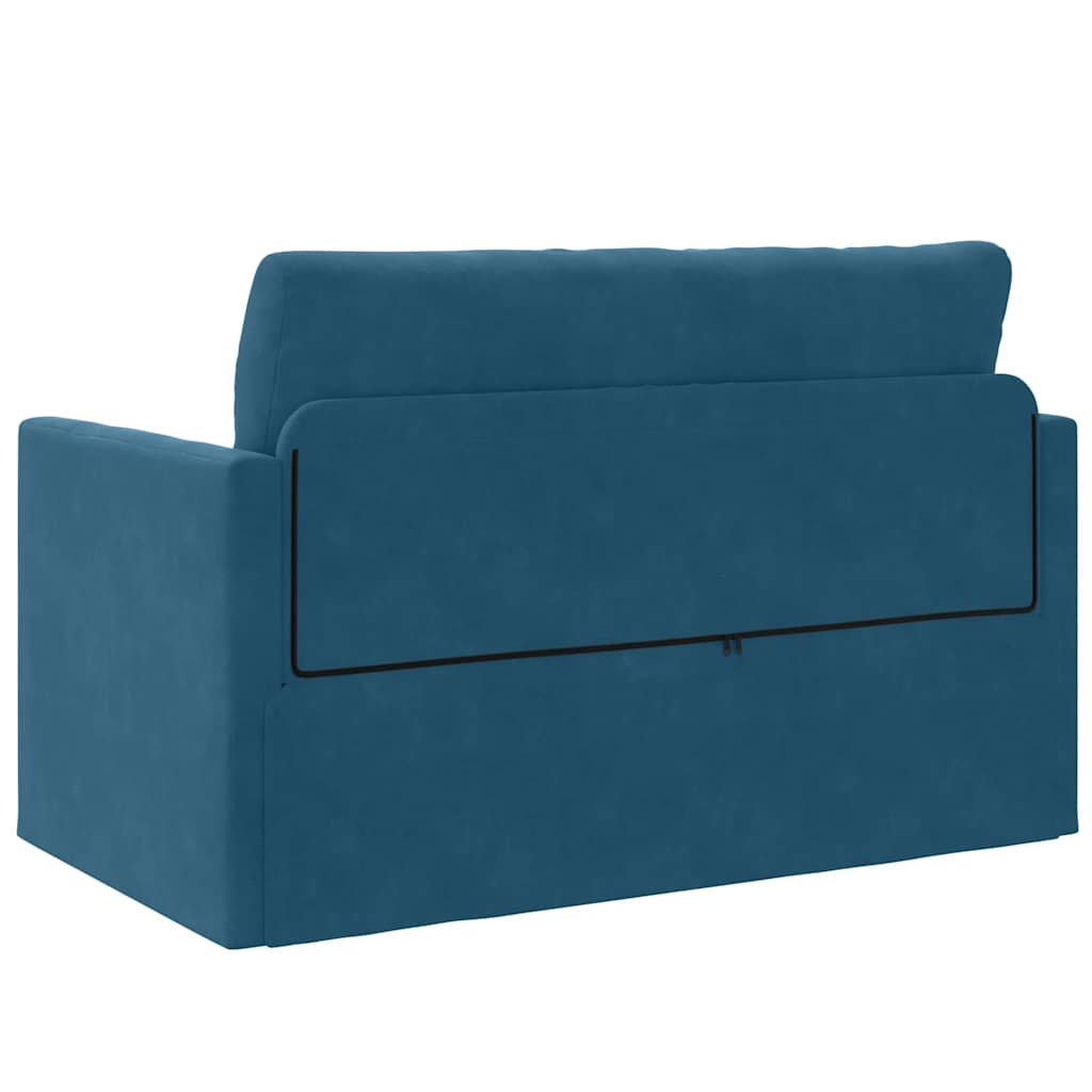 Sofá-Cama Azul 124 x 204 x 61 cm Veludo