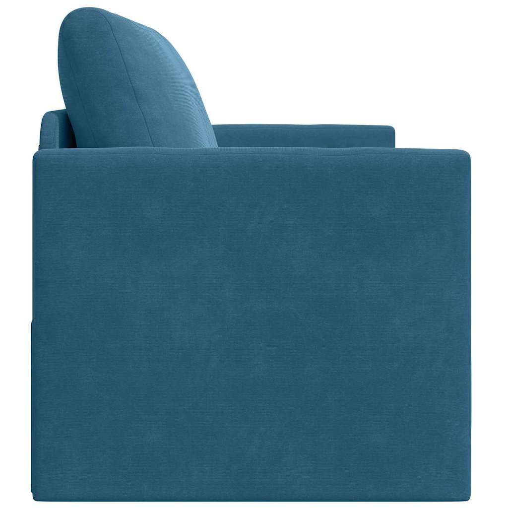 Sofá-Cama Azul 124 x 204 x 61 cm Veludo