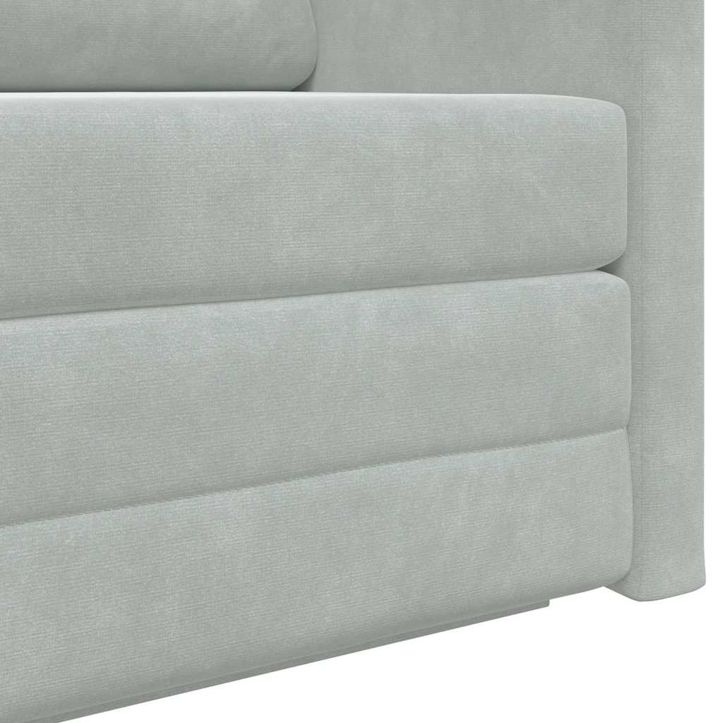 Sofá-Cama Cinzento-claro 124 x 204 x 61 cm Veludo