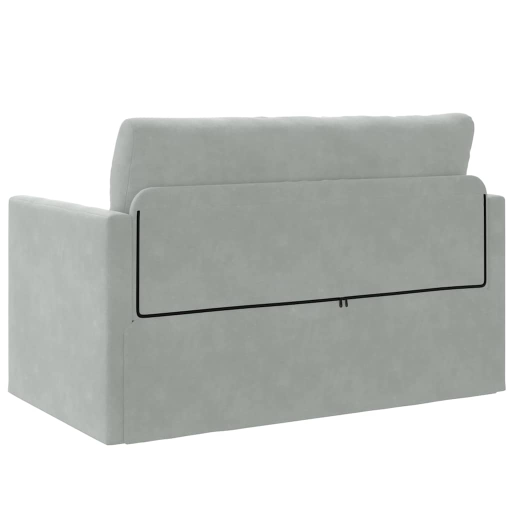 Sofá-Cama Cinzento-claro 124 x 204 x 61 cm Veludo