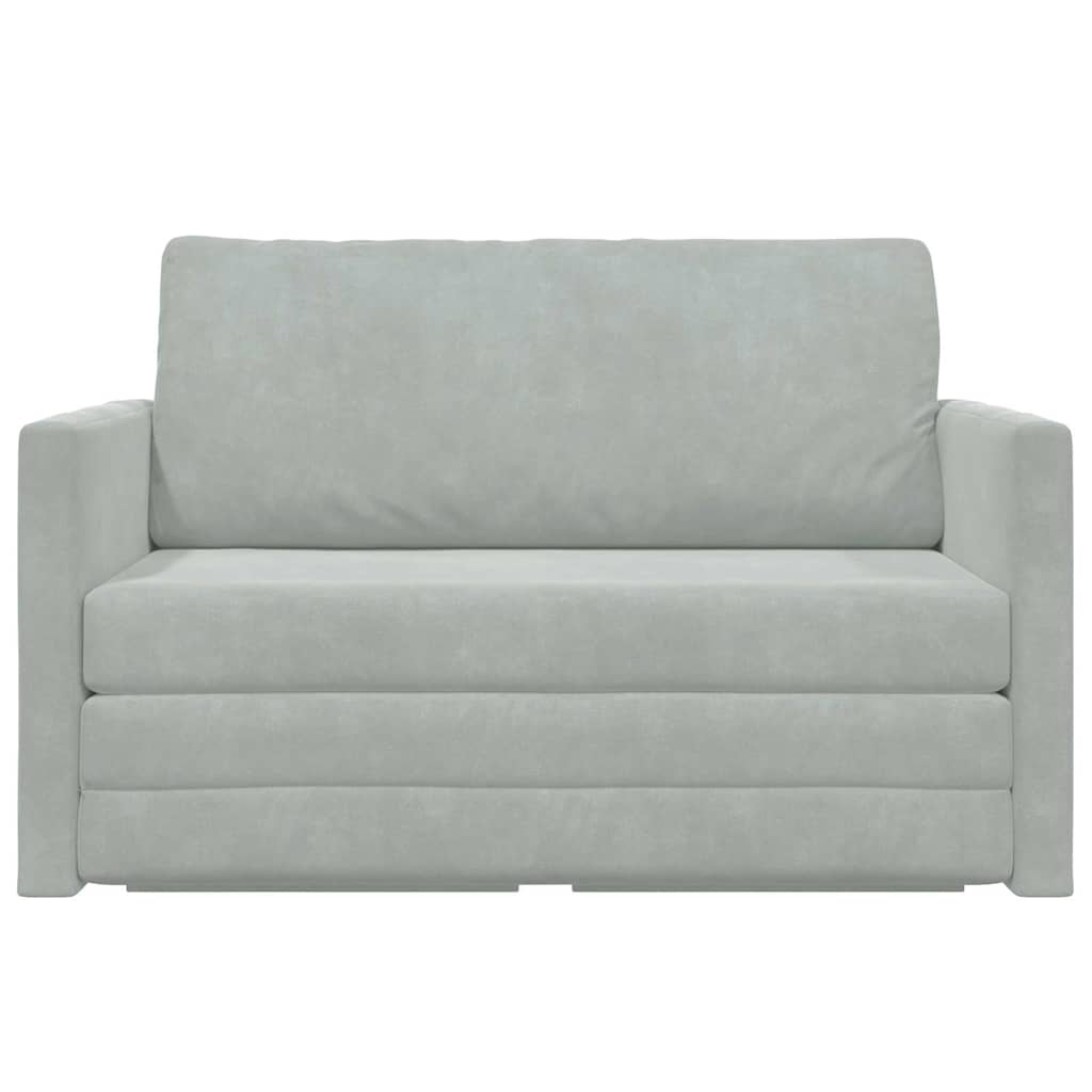 Sofá-Cama Cinzento-claro 124 x 204 x 61 cm Veludo