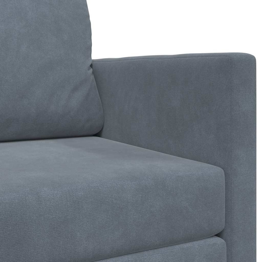 Sofá-Cama Cinza Escuro 124 x 204 x 61 cm Veludo
