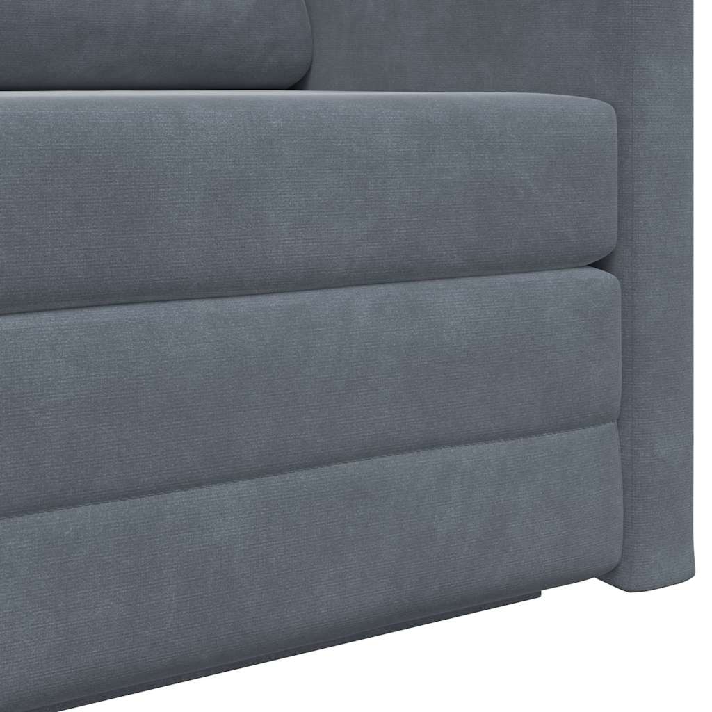Sofá-Cama Cinza Escuro 124 x 204 x 61 cm Veludo