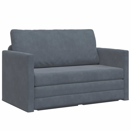 Sofá-Cama Cinza Escuro 124 x 204 x 61 cm Veludo