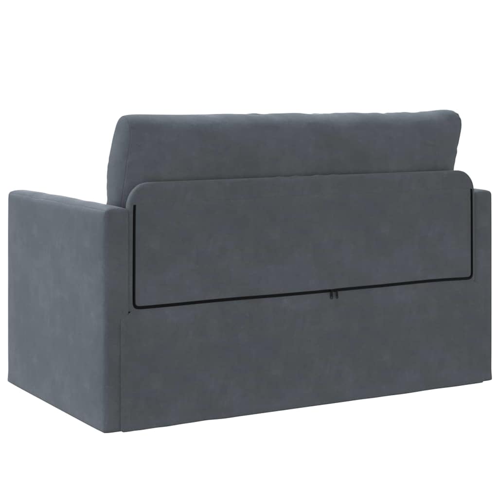 Sofá-Cama Cinza Escuro 124 x 204 x 61 cm Veludo