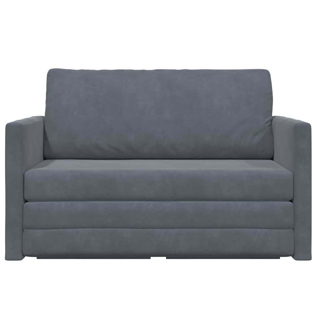 Sofá-Cama Cinza Escuro 124 x 204 x 61 cm Veludo