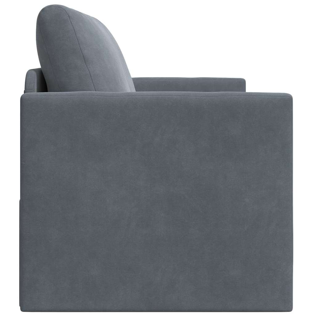 Sofá-Cama Cinza Escuro 124 x 204 x 61 cm Veludo