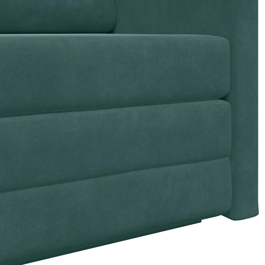 Sofá-Cama Verde Escuro 124 x 204 x 61 cm Veludo