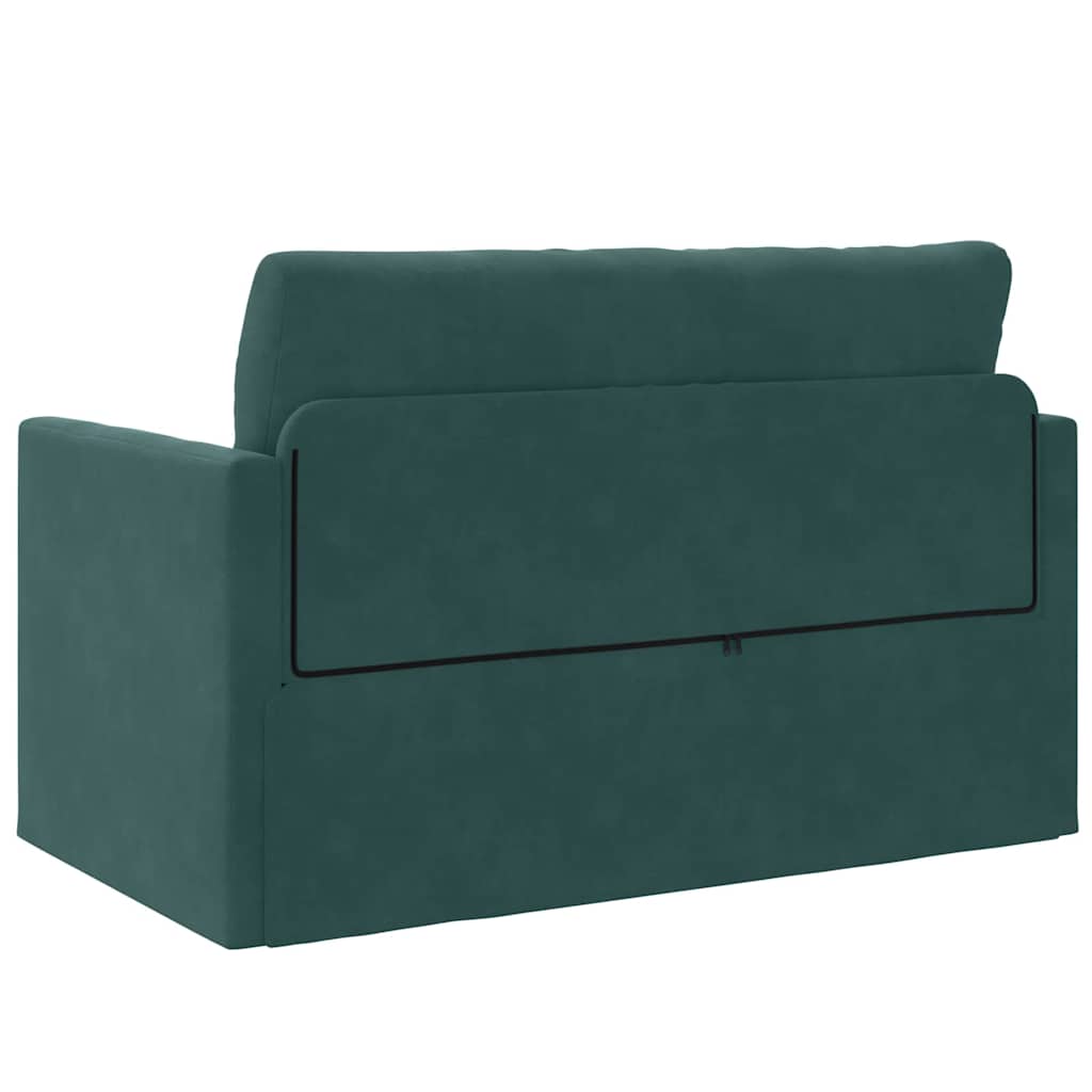 Sofá-Cama Verde Escuro 124 x 204 x 61 cm Veludo