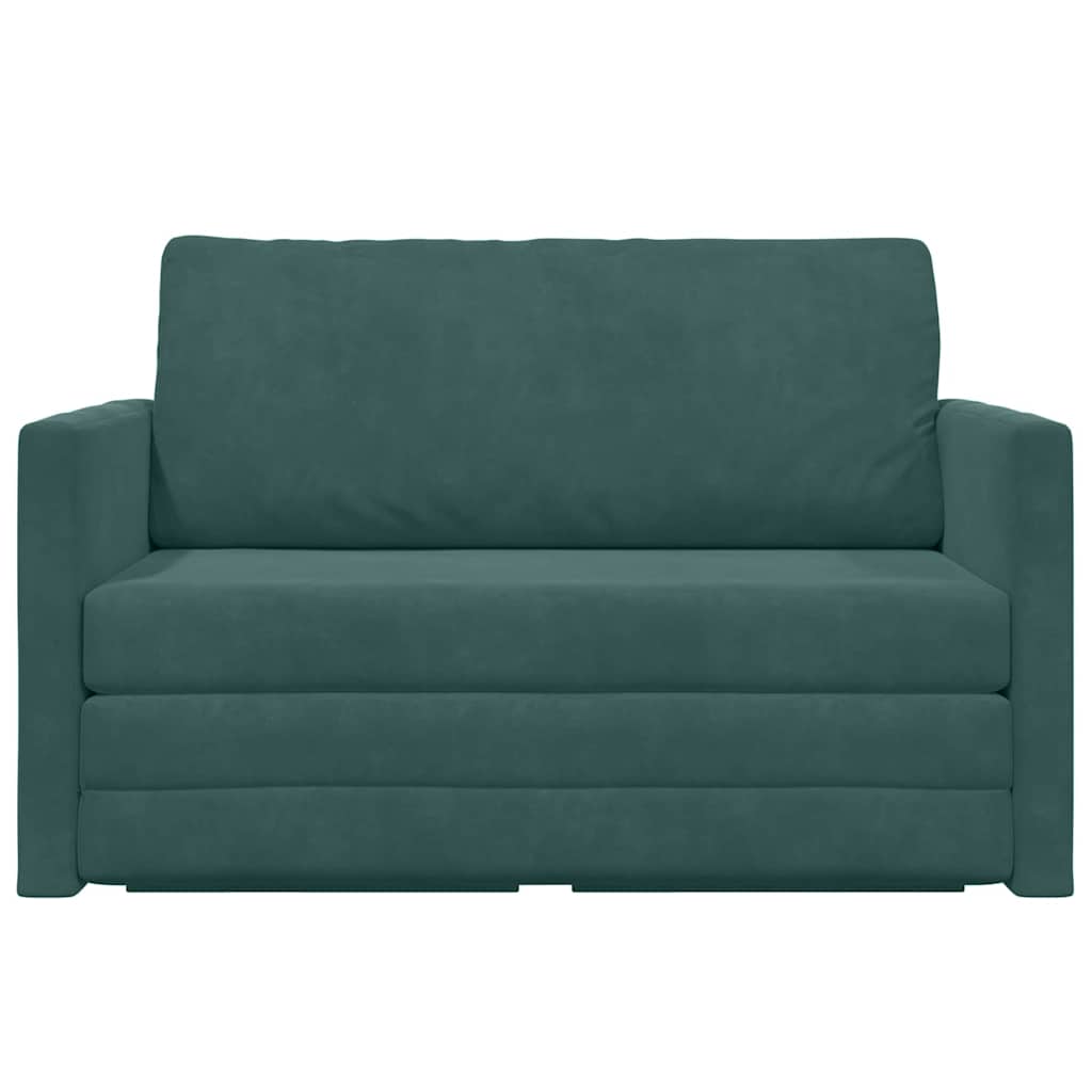 Sofá-Cama Verde Escuro 124 x 204 x 61 cm Veludo