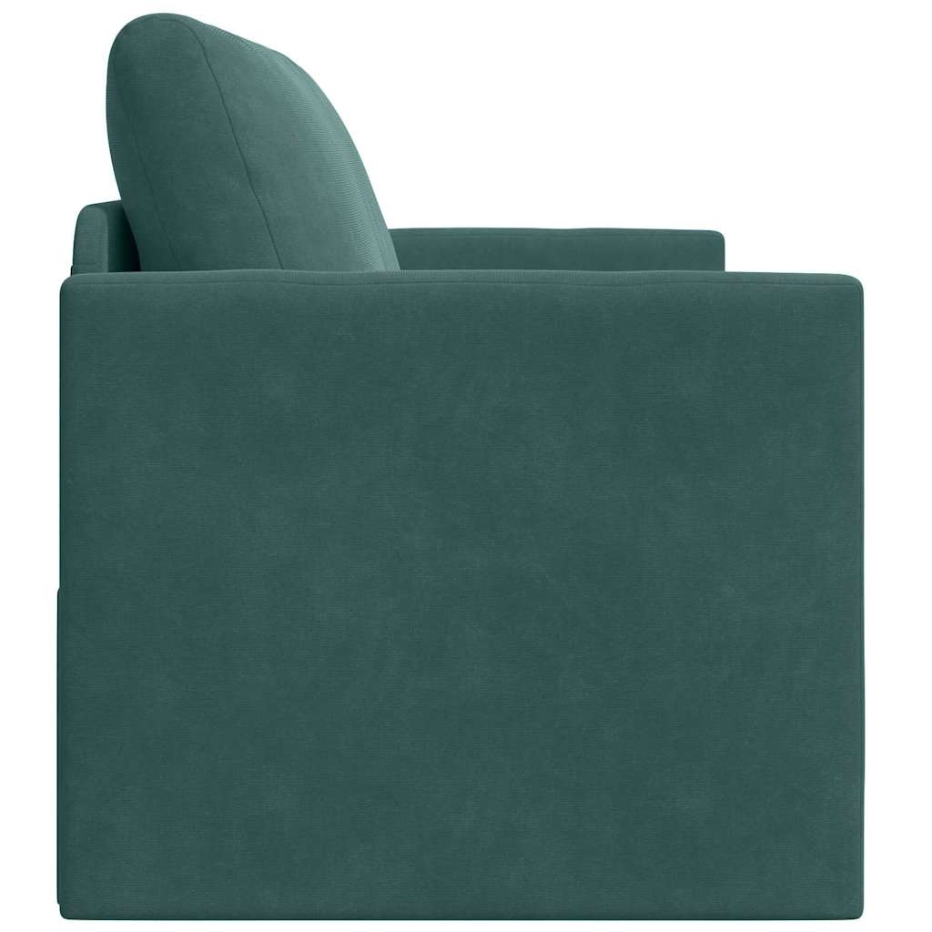 Sofá-Cama Verde Escuro 124 x 204 x 61 cm Veludo