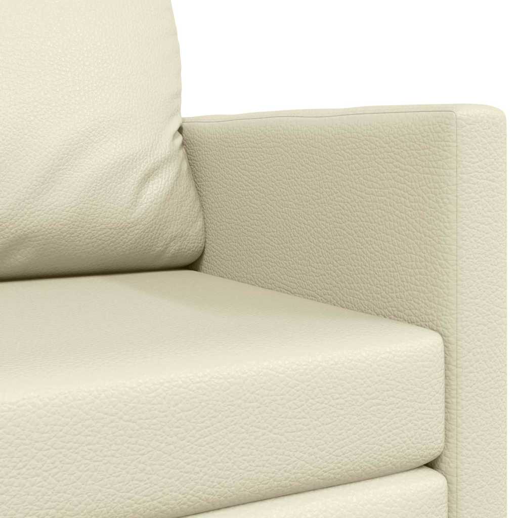 Sofá-Cama Creme 124 x 71 x 78 cm Couro Artificial
