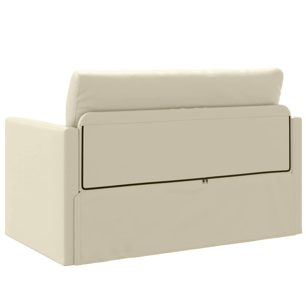 Sofá-Cama Creme 124 x 71 x 78 cm Couro Artificial