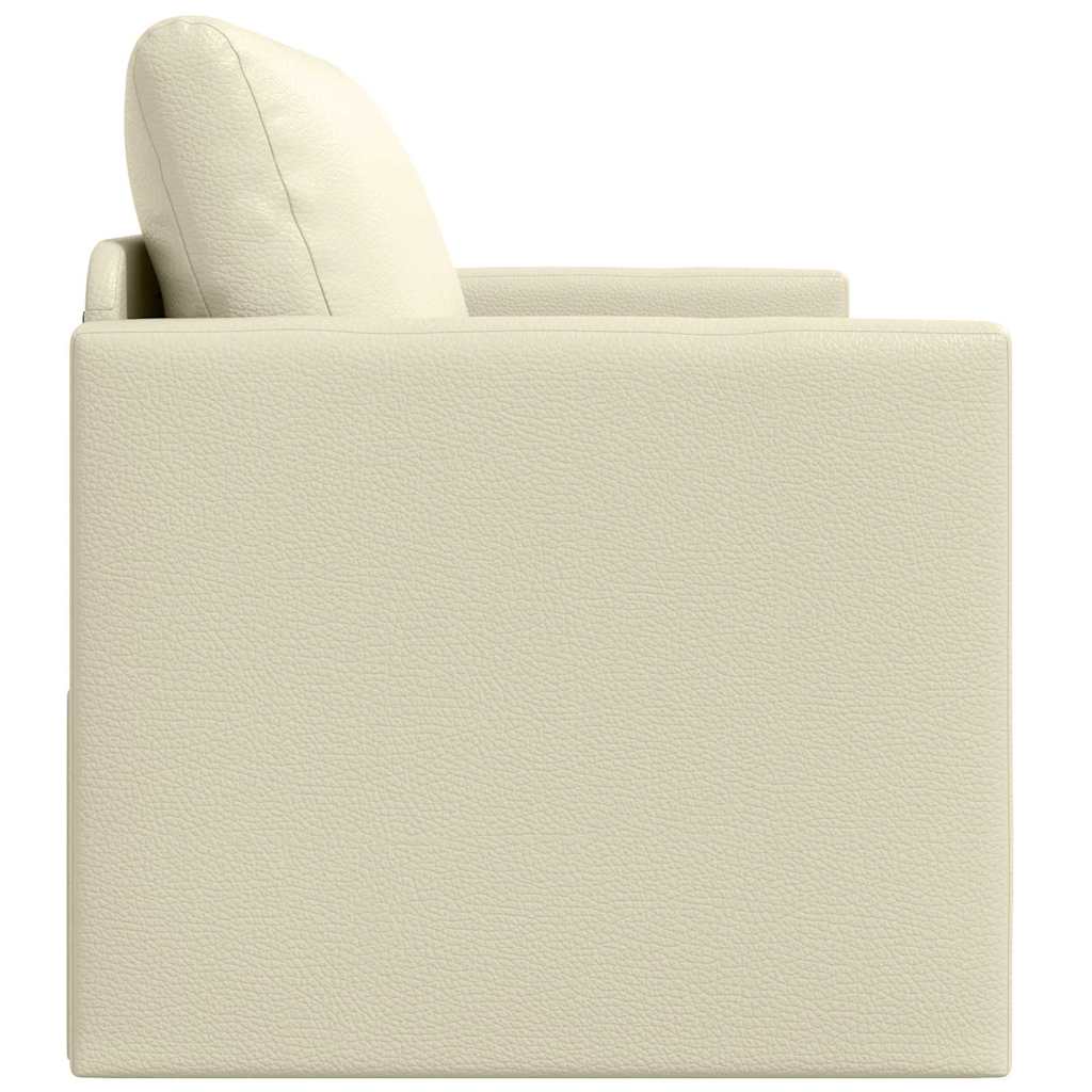 Sofá-Cama Creme 124 x 71 x 78 cm Couro Artificial