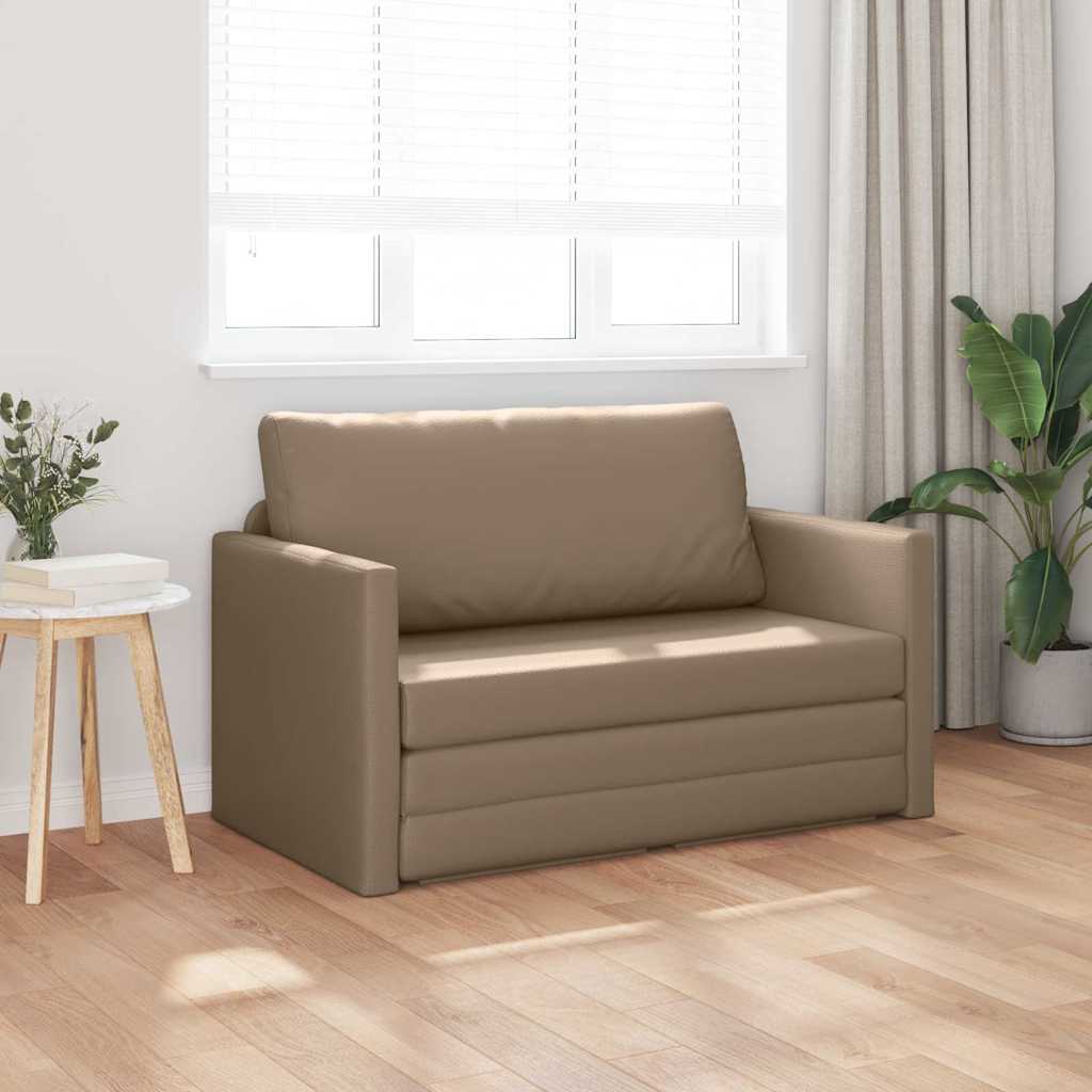 Sofá-Cama Cappuccino 124 x 71 x 78 cm Couro Artificial
