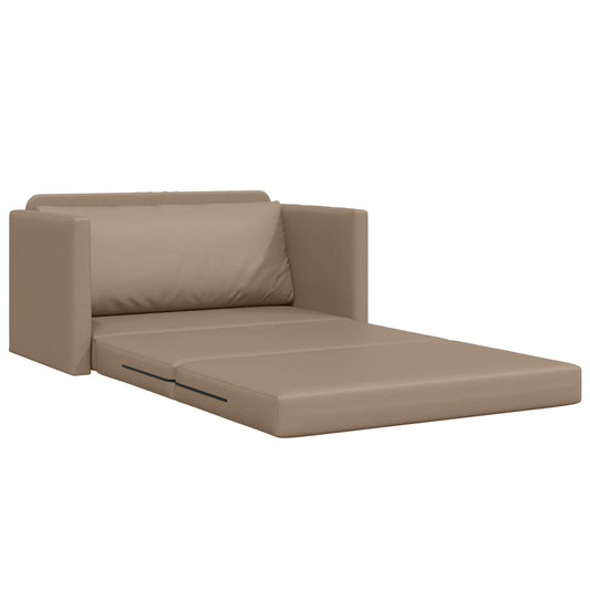 Sofá-Cama Cappuccino 124 x 71 x 78 cm Couro Artificial
