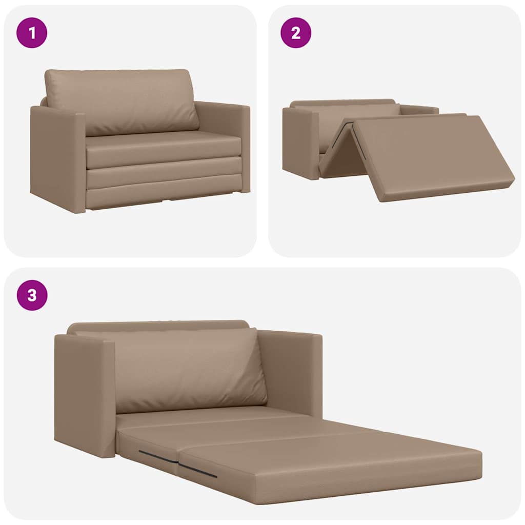 Sofá-Cama Cappuccino 124 x 71 x 78 cm Couro Artificial