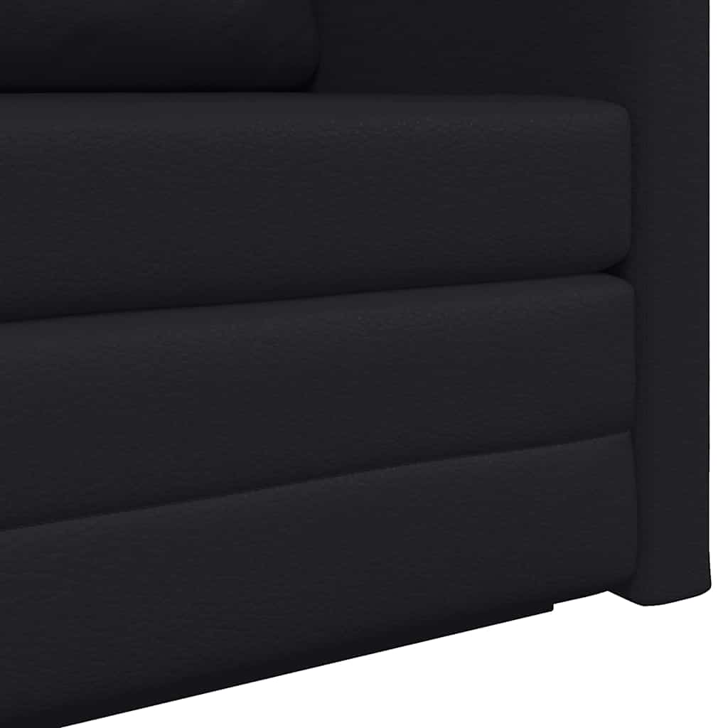 Sofá-Cama Preto 124 x 71 x 78 cm Couro Artificial