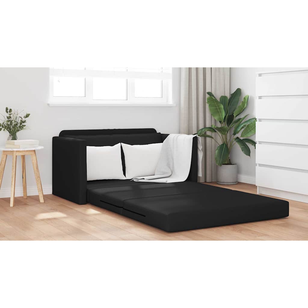 Sofá-Cama Preto 124 x 71 x 78 cm Couro Artificial