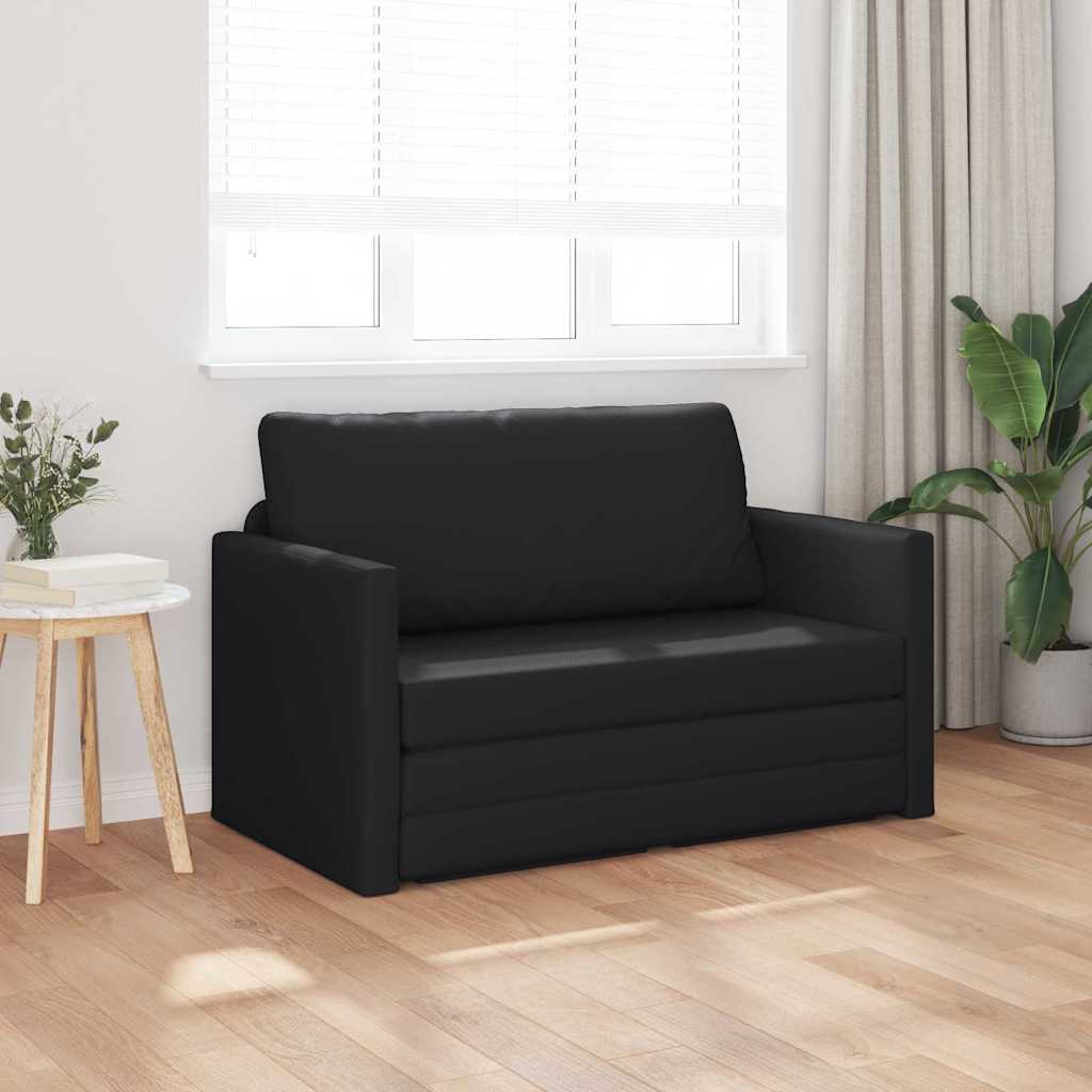 Sofá-Cama Preto 124 x 71 x 78 cm Couro Artificial