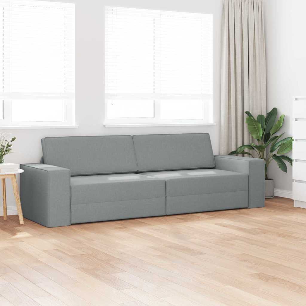 Sofá-cama de chão Cinzento-claro 245 x 78 x 77 cm tecido