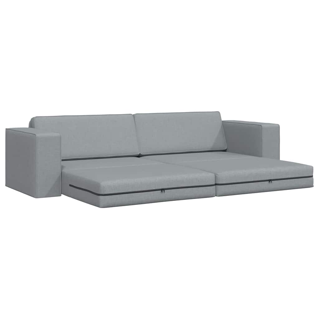 Sofá-cama de chão Cinzento-claro 245 x 78 x 77 cm tecido