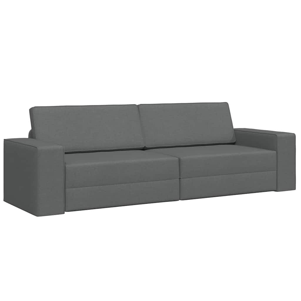 Sofá-cama de chão Cinza Escuro 245 x 78 x 77 cm tecido