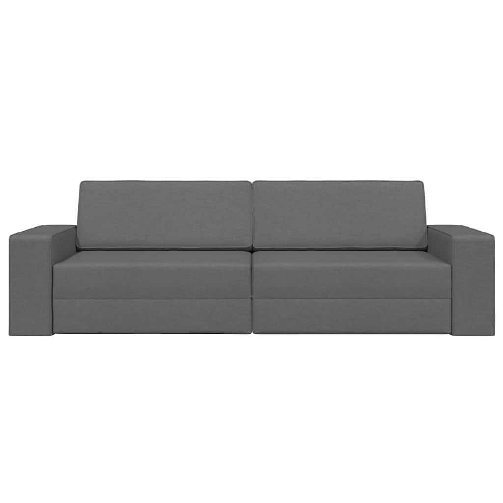 Sofá-cama de chão Cinza Escuro 245 x 78 x 77 cm tecido