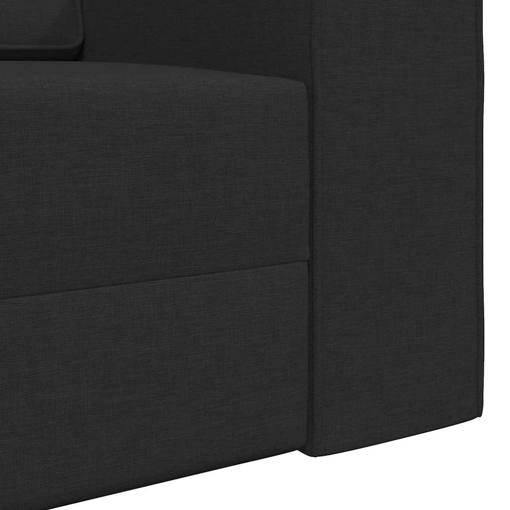 Sofá-cama de chão Preto 245 x 78 x 77 cm tecido