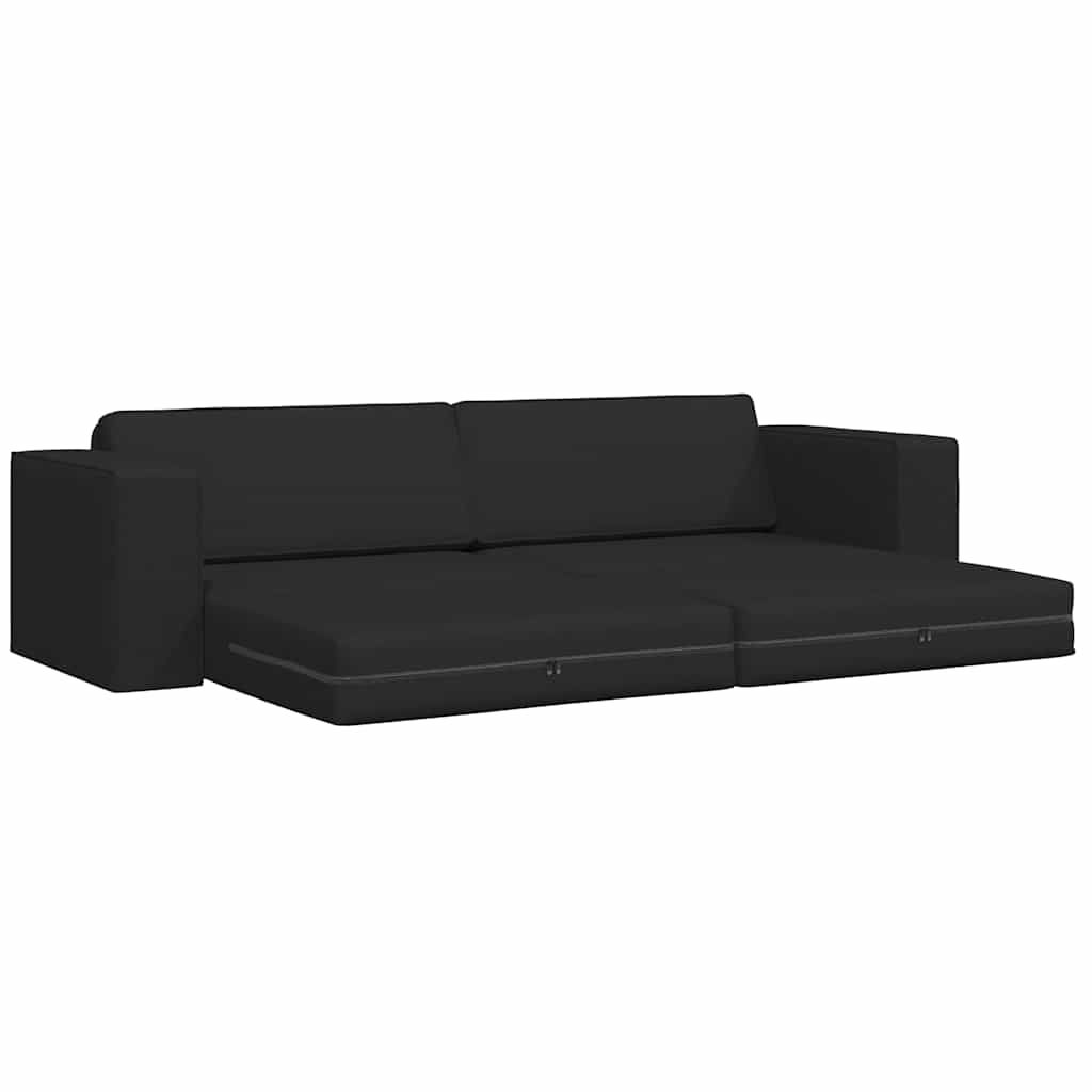 Sofá-cama de chão Preto 245 x 78 x 77 cm tecido