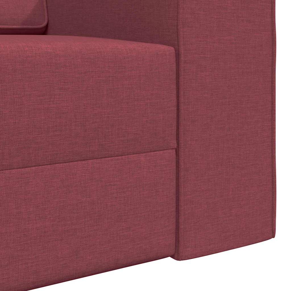 Sofá-cama de chão vermelho tinto 245 x 78 x 77 cm tecido