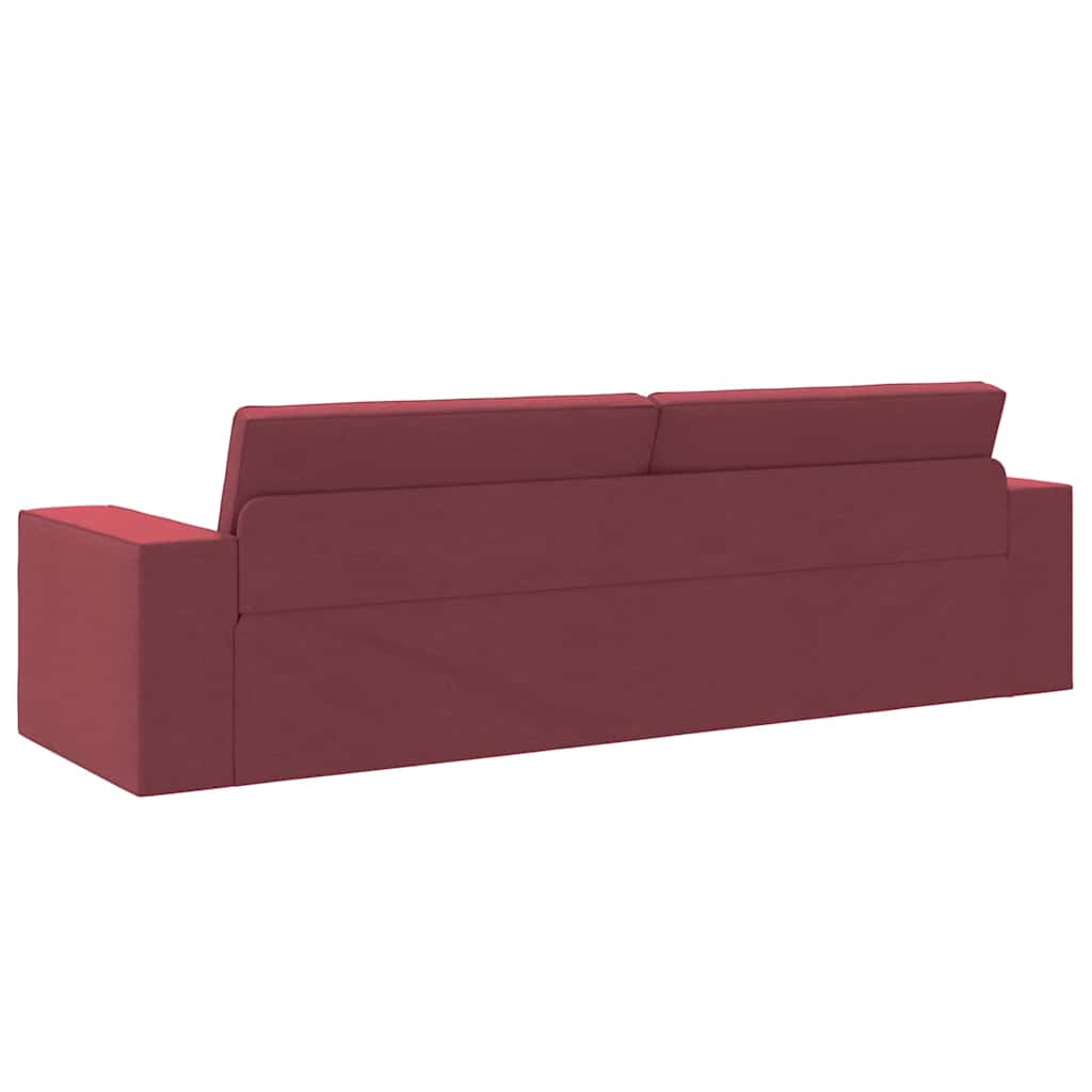 Sofá-cama de chão vermelho tinto 245 x 78 x 77 cm tecido