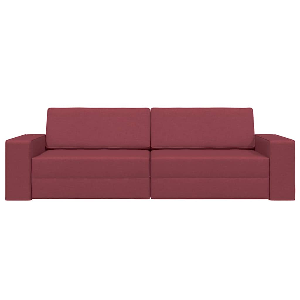 Sofá-cama de chão vermelho tinto 245 x 78 x 77 cm tecido