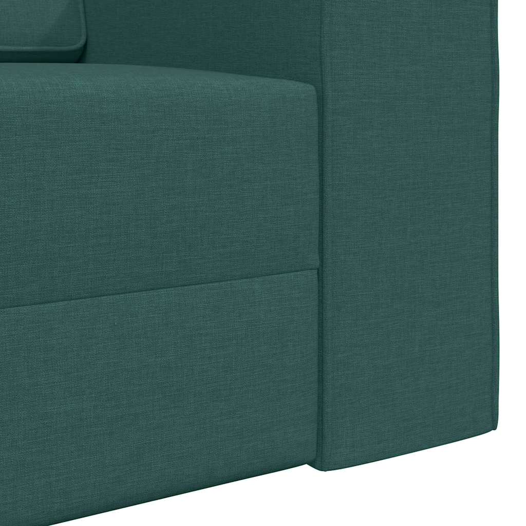 Sofá-cama de chão Verde-escuro 245 x 78 x 77 cm tecido