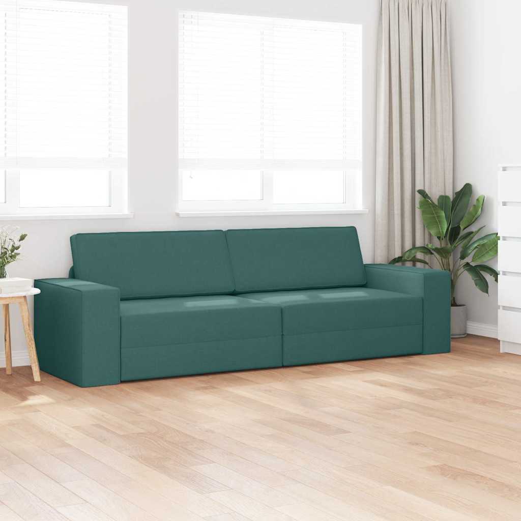 Sofá-cama de chão Verde-escuro 245 x 78 x 77 cm tecido