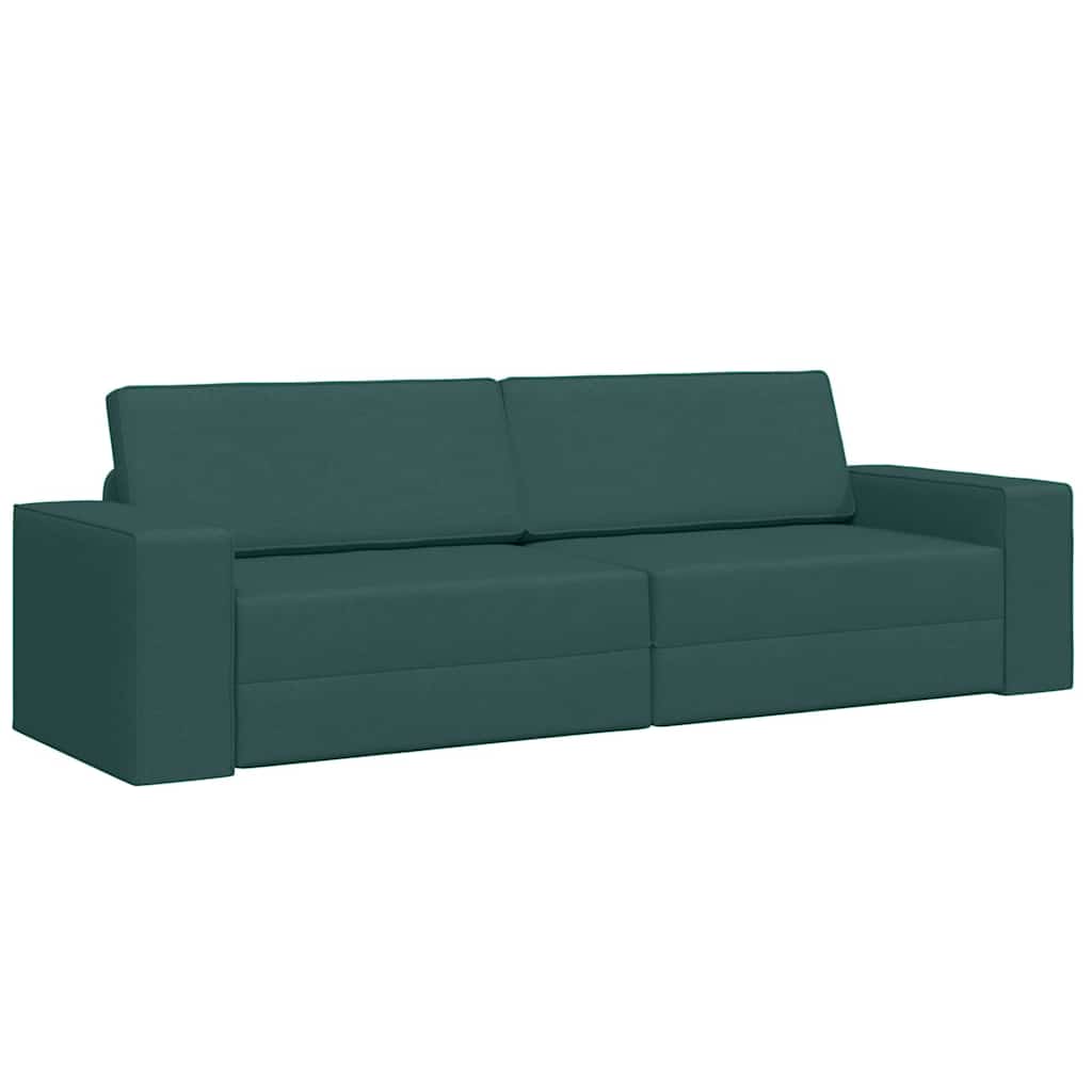 Sofá-cama de chão Verde-escuro 245 x 78 x 77 cm tecido