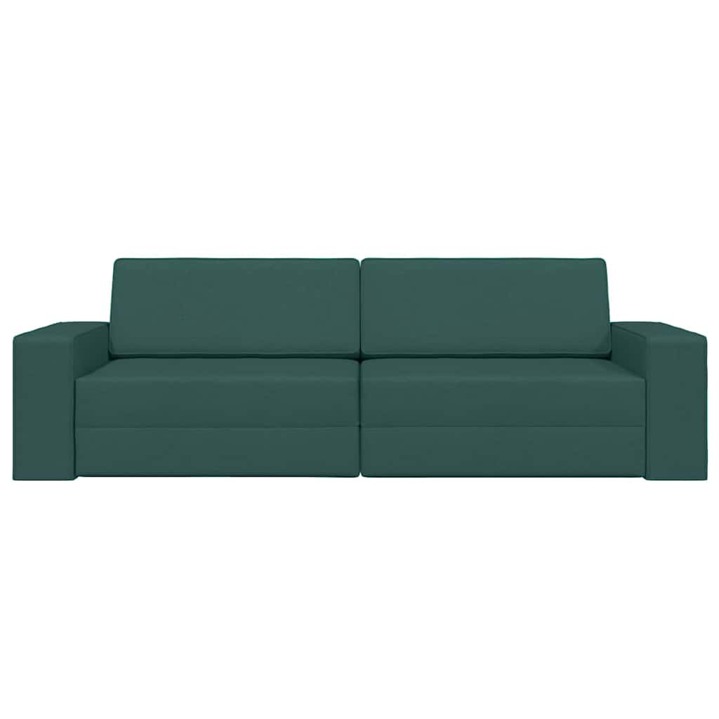 Sofá-cama de chão Verde-escuro 245 x 78 x 77 cm tecido